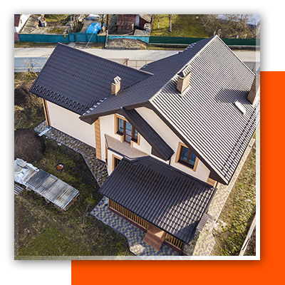 arial view of a home